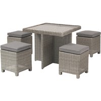 KETTLER Palma 4 Seater Cube Set With Glass Top Table