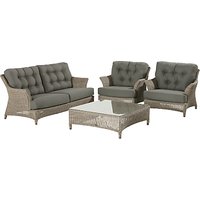 4 Seasons Outdoor Valentine Low Back 4 Seater Lounge Set, Pure