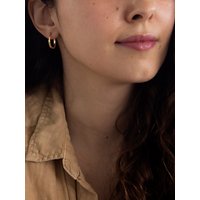 IBB 9ct Yellow Gold Creole Leverback Hoop Earrings, Gold