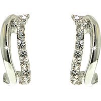 Finesse Swarovski Crystal Wave Stud Earrings, Silver