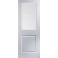 6 Lite Smooth White Internal Glazed Door (H)1981mm (W)686mm
