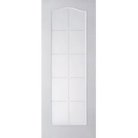 10 Lite Woodgrain Effect White Internal Glazed Door (H)1981mm (W)762mm