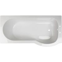 Cooke & Lewis Adelphi RH Acrylic Curved Shower Bath (L)1675mm (W)850mm