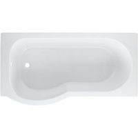 Cooke & Lewis Adelphi LH Acrylic Curved Shower Bath (L)1495mm (W)800mm