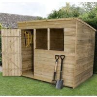 8X6 Pent Overlap Wooden Shed Base Included