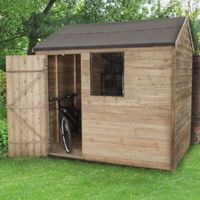 8X6 Reverse Apex Overlap Wooden Shed With Assembly Service Base Included