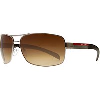 Prada Linea Rossa PS541S Aviator Sunglasses, Brown