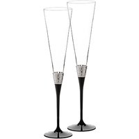 Vera Wang For Wedgwood With Love Flutes, Set Of 2, Black