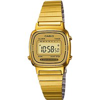 Casio LA670WEGA-9EF Women's Core Digital Alarm Chronograph Bracelet Strap Watch, Gold
