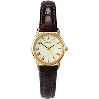 Sekonda 4458.27 Women's Croc Effect Leather Strap Watch, Brown/Cream