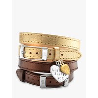 Chambers & Beau Personalised Leather Double Wrap Heart Bracelet