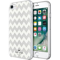 Kate Spade New York Chevron Pattern Hard Case For IPhone 7, Clear/Silver Glitter