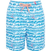 John Lewis Boys' Surfer Print Board Shorts, Blue