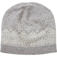 Pure Collection Hannah Cashmere Fair Isle Hat, Heather Dove/Soft White