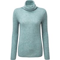 Pure Collection Lola Cashmere Polo Neck Jumper, Blue Frost