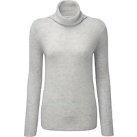 Pure Collection Carla Cashmere Polo Neck Jumper, Iced Grey