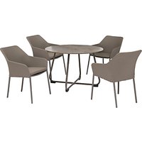 KETTLER Manhattan 4 Seater 'Wrap' Table & Chairs Set, Taupe