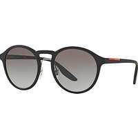 Prada Linea Rossa PS 01SS Oval Sunglasses, Black/Grey Gradient