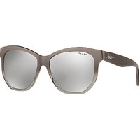 Ralph RA5219 Oval Sunglasses, Taupe/Mirror Silver