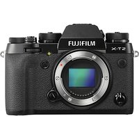 Fujifilm X-T2 Compact System Camera, 4K Ultra HD, 24.3MP, Wi-Fi, OLED EVF, 3” Tiltable LCD Screen, Body Only