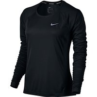 Nike Dry Miler Long Sleeve Running T-Shirt, Black