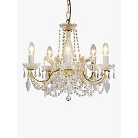 Impex Marie Theresa Chandelier, 5 Arm, Clear/Gold