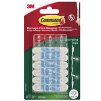 3M Command Outdoor Range Clear & White Plastic External Decorating Clips Pack Of 20 Clips