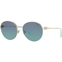 Tiffany & Co TF3053 Round Sunglasses, Gold/Blue Gradient