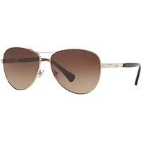 Ralph RA4117 Aviator Sunglasses, Silver/Brown Gradient