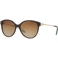 Tiffany & Co TF4127 Polarised Oval Sunglasses, Tortoise/Brown Gradient