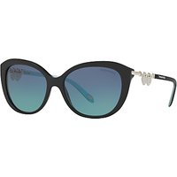 Tiffany & Co TF4130 Cat's Eye Sunglasses, Matte Black/Blue Gradient