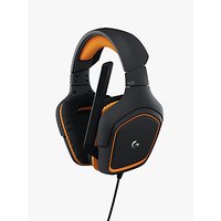 Logitech G231 Prodigy Gaming Headphones, Black/Orange