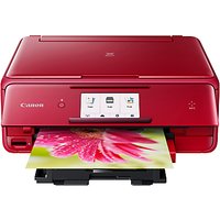 Canon PIXMA TS8052 All-in-One Wireless Wi-Fi Printer With Touch Screen, Red