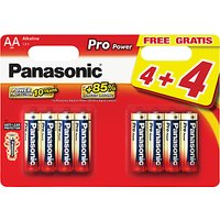 Panasonic Pro Power Alkaline AA Batteries, Pack Of 4 + 4 For Free