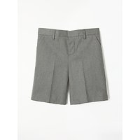 John Lewis Boys' Adjustable Waist Cotton School Shorts, Grey