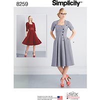Simplicity Misses' Sew Chic Button Front Dresses Sewing Pattern, 8259