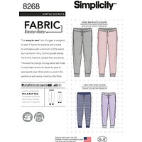Simplicity Unisex Slim Fit Knit Joggers Sewing Pattern, 8268, A