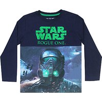 Star Wars Children's Rogue One Darth Vader Print T-Shirt, Navy