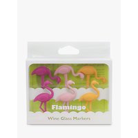 Final Touch Flamingo Wine Glass Markers, Pack Of 6