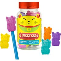 Mustard Lucky Cat Erasers, Set Of 12