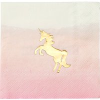 Talking Tables We Heart Unicorns Cocktail Napkins, Pack Of 16