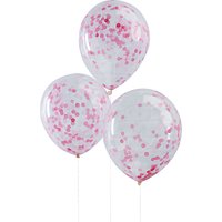 Ginger Ray Pink Confetti Balloons, Pack Of 5