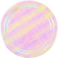 Talking Tables We Heart Iridescent Plates, Pack Of 12