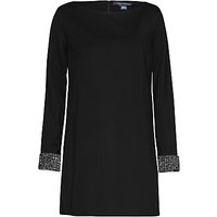 French Connection Crystal Long Sleeve Tunic Dress, Black