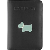 Radley Heritage Dog Leather Passport Cover, Black