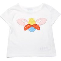 Margherita Kids Baby Bug Applique T-Shirt, White