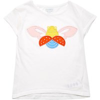 Margherita Kids Girls' Bug Applique T-Shirt, White