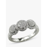 EWA 18ct White Gold Diamond Triple Cluster Engagement Ring