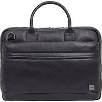 Knomo Foster Leather Briefcase For 14 Laptops, Black