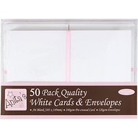 Anita's A6 Cards And Envelopes, Pack Of 50, Cream/White